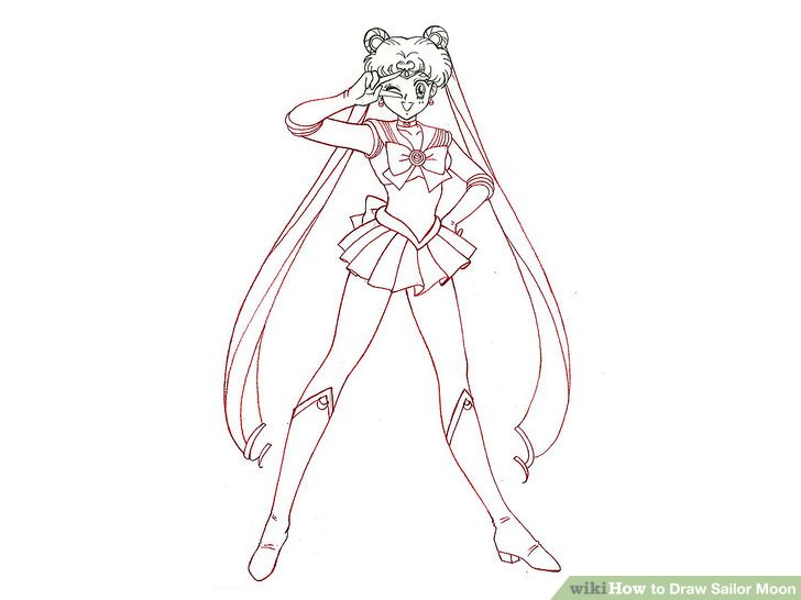728x546 how to draw sailor moon steps - Sailor Moon Drawing Book