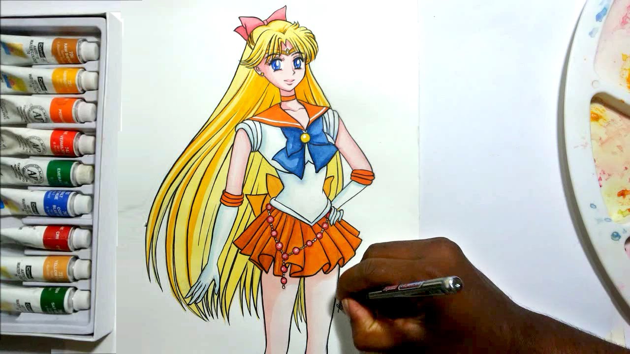 1280x720 how to draw sailor venus speed painting - Sailor Venus Drawing