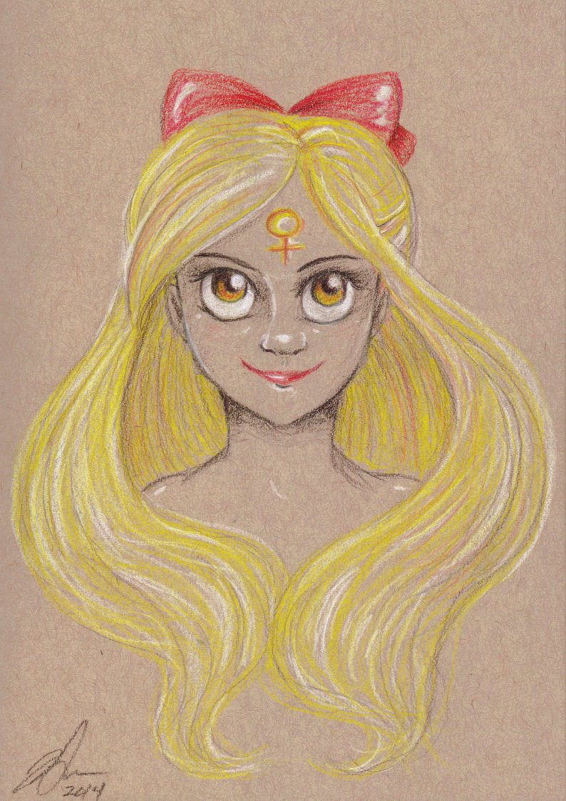 794x1123 sailor venus toned paper sketch etsy - Sailor Venus Drawing
