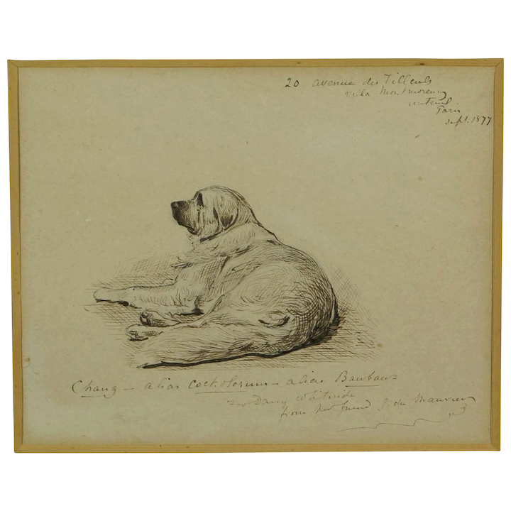 720x720 Antique St Bernard Dog Pen And Ink Drawing - Saint Bernard Drawing