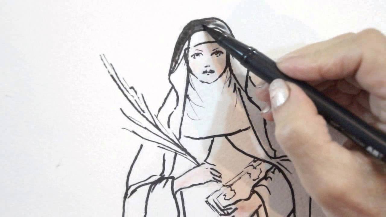 1280x720 saint catherine of bologna patron of artists live drawing prayer - Saint Drawing