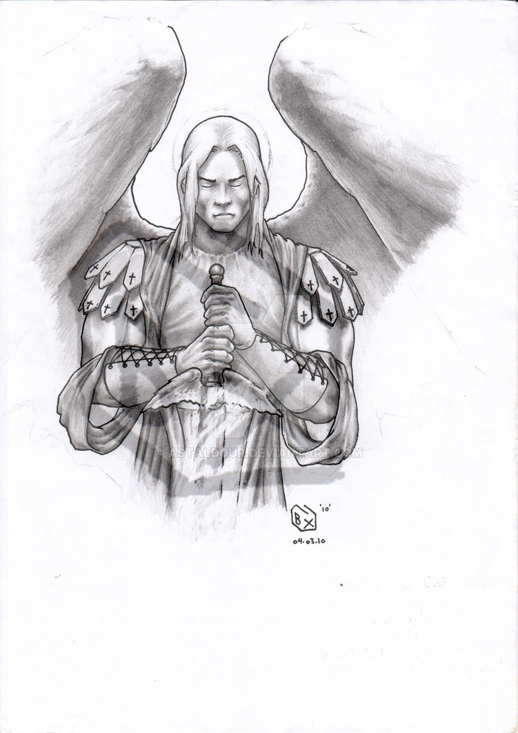 751x1063 st michael the archangel bw - Saint Michael Drawing