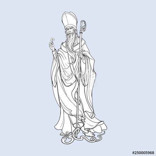 500x500 st patrick expelling snakes from ireland illustration for the st - Saint Patrick Drawing