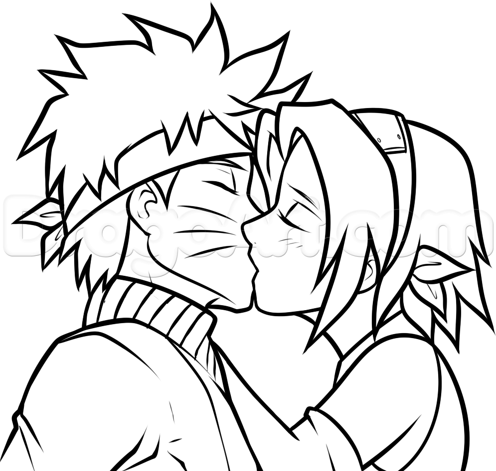995x946 step how to draw naruto and sakura kissing - Sakura Drawing