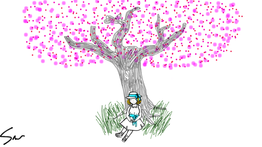 861x484 Huge Collection Of 'cherry Blossom Tree Drawing Easy' Download - Sakura Tree Drawing