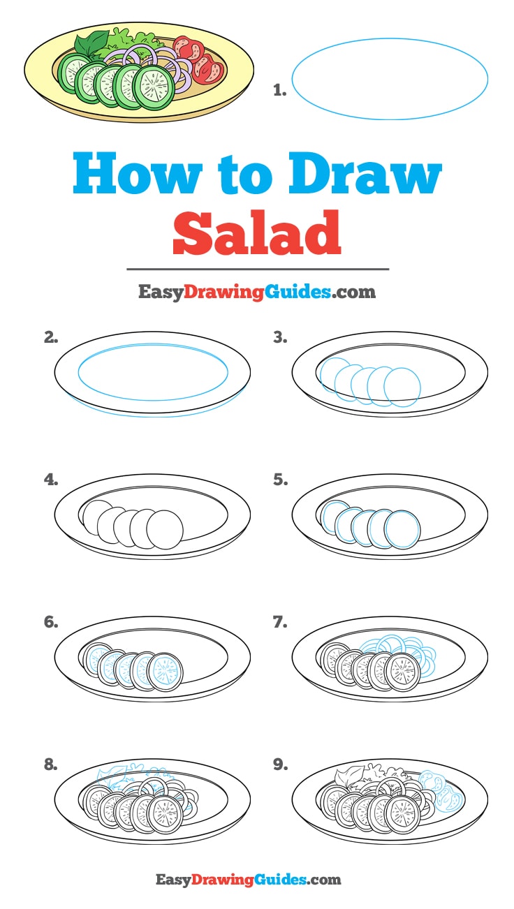 736x1302 How To Draw Salad - Salad Drawing