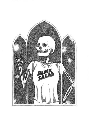 375x533 Black Salad Drawing - Salad Drawing