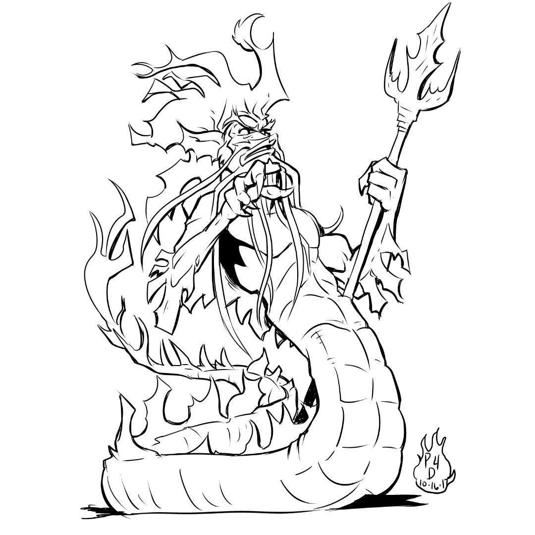 1080x1080 Passion Four Drawing - Salamander Drawing