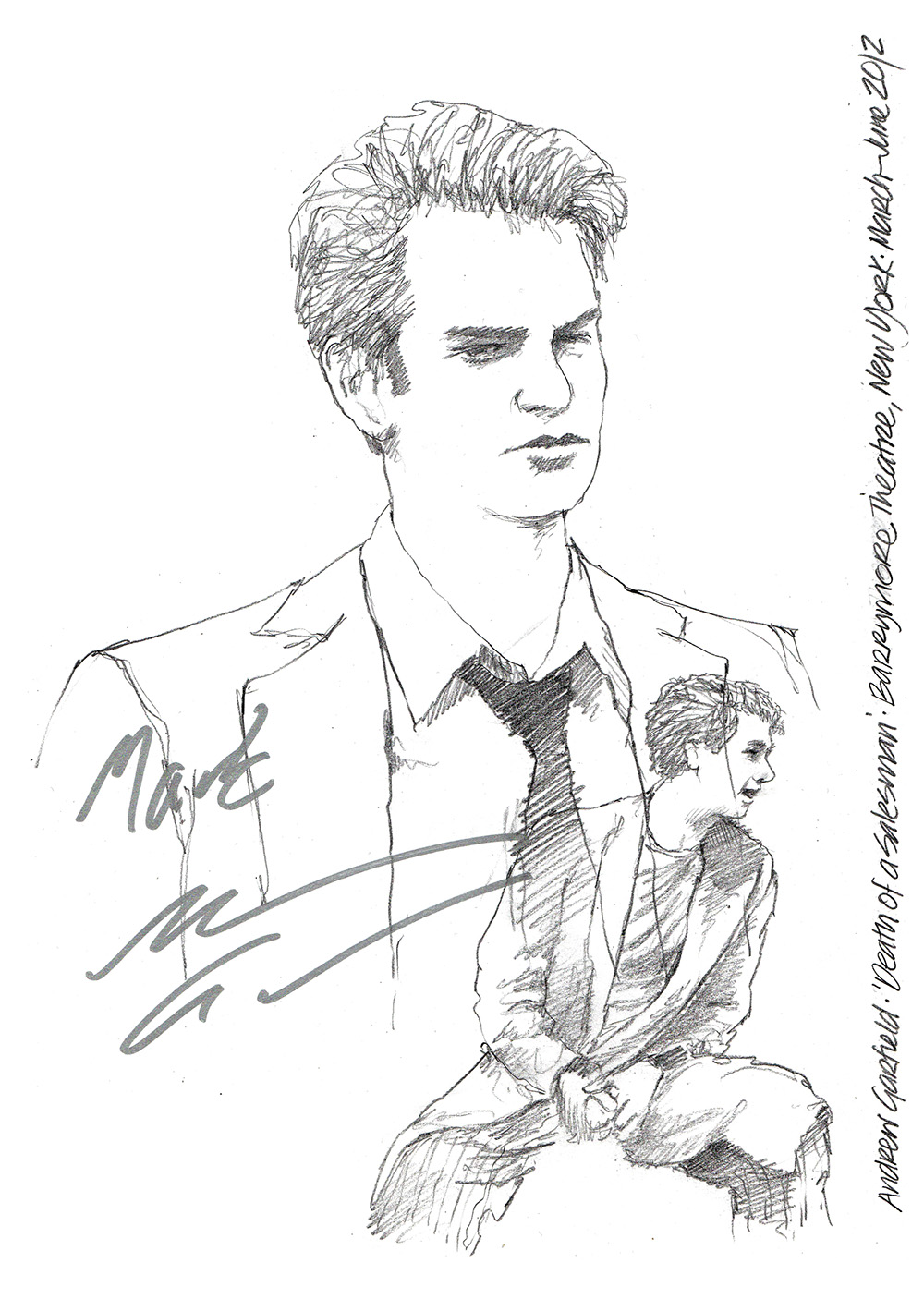 1000x1406 drawing andrew garfield in death of a salesman chicanepictures - Salesman Drawing