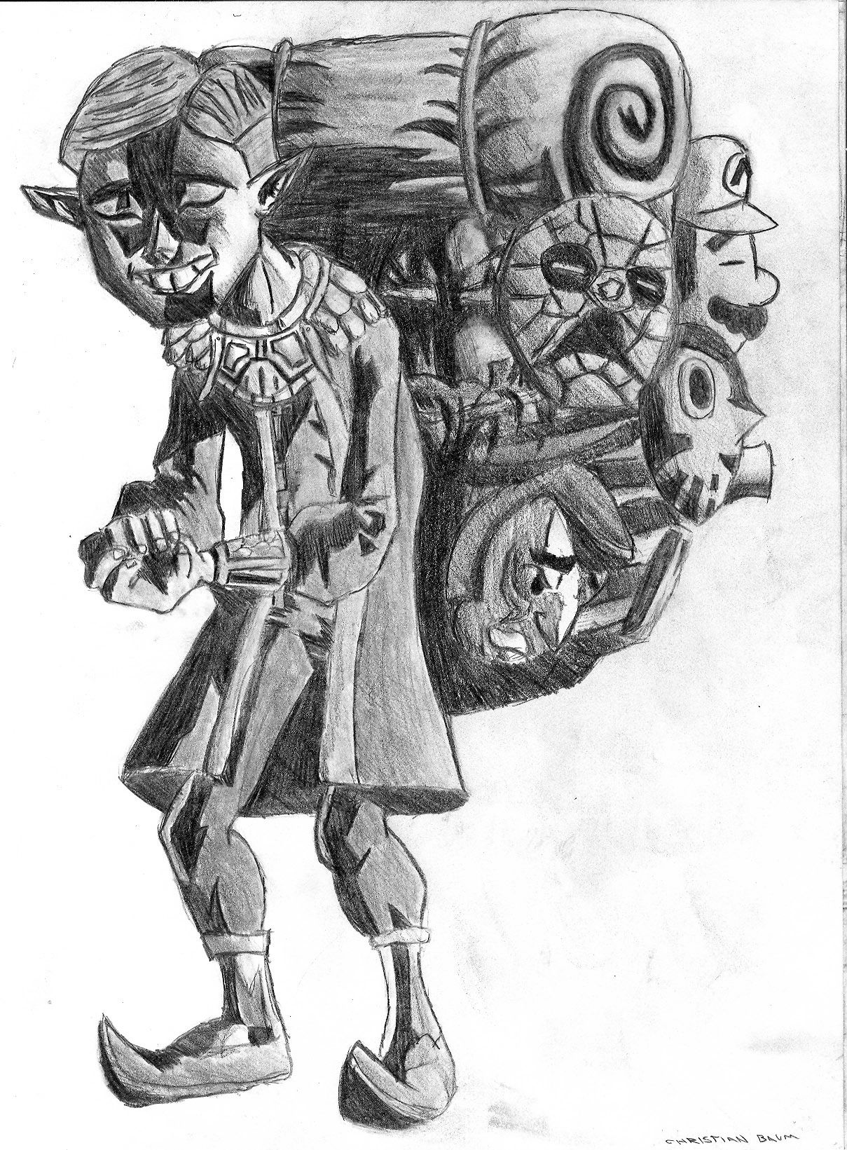 1209x1641 Happy Mask Salesman Drawing High Quality Drawing Skill - Salesman Drawing