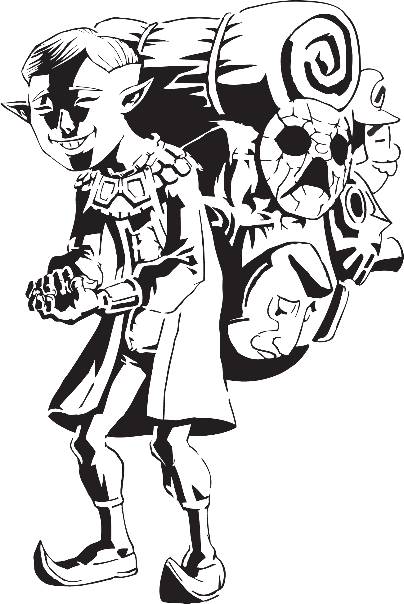 1302x1948 Happy Mask Salesman Drawing Pics Drawing Skill - Salesman Drawing