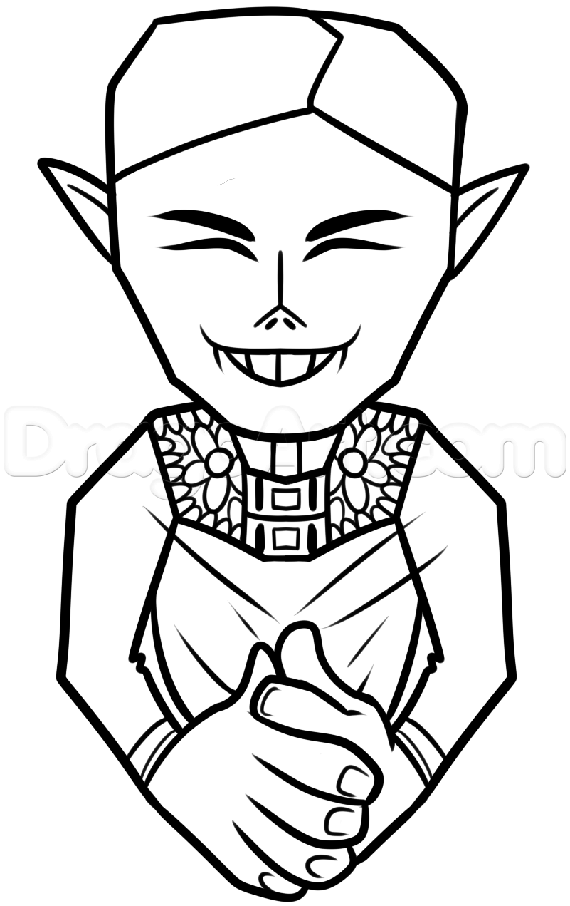 801x1271 How To Draw The Happy Mask Salesman, Step - Salesman Drawing