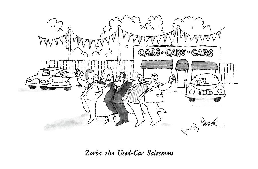 900x592 Zorba The Used Car Salesman Drawing - Salesman Drawing