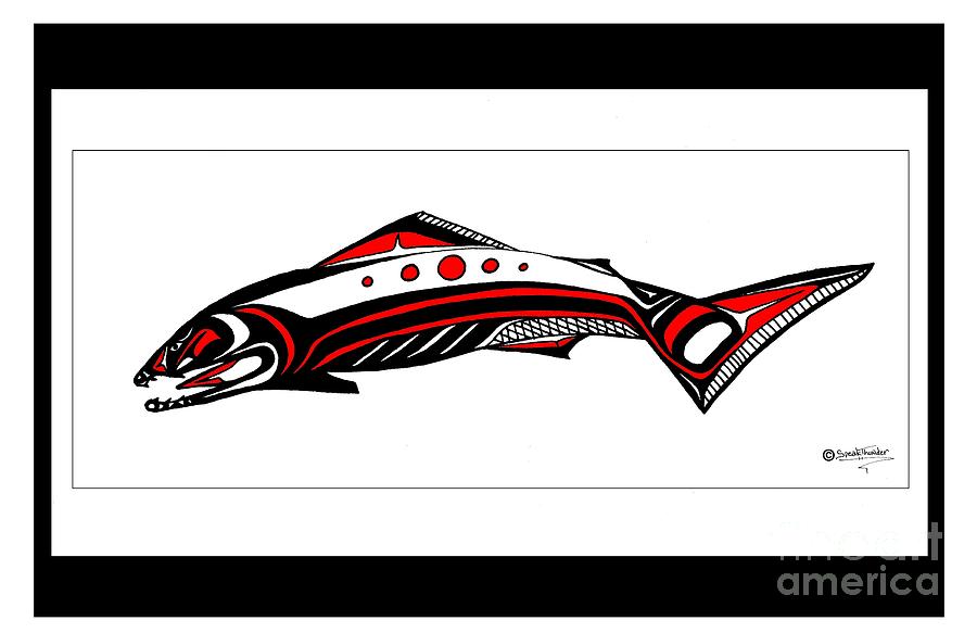 900x583 Salmon Drawing - Salmon Drawing Image