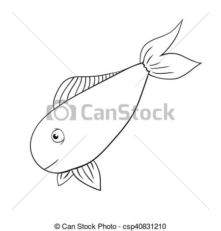 450x470 Vector Hand Drawn Fish - Salmon Fish Drawing