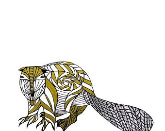 340x270 salmon line drawing art - Salmon Line Drawing