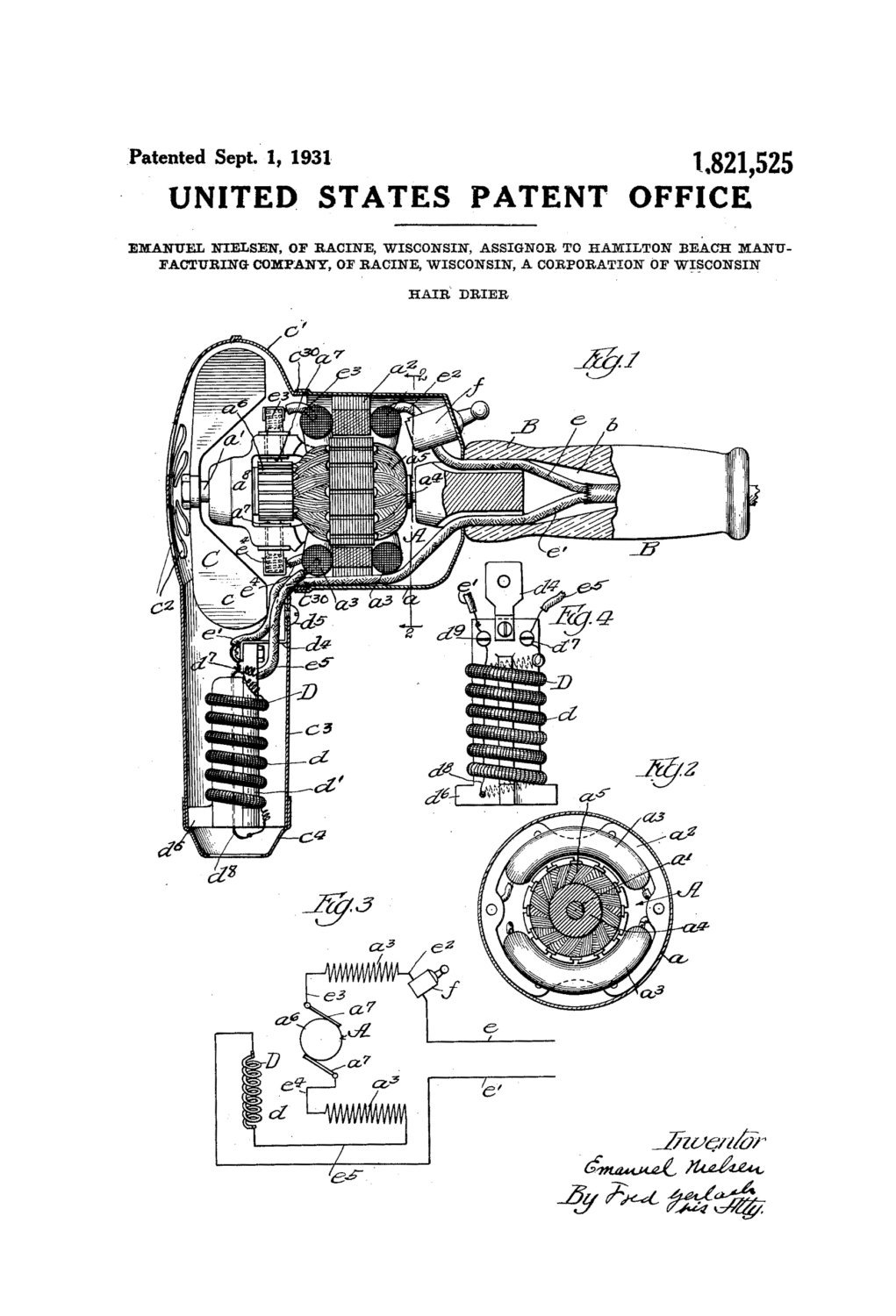 1021x1500 hair dryer patent patent print, blow dryer, vintage beauty - Salon Drawing