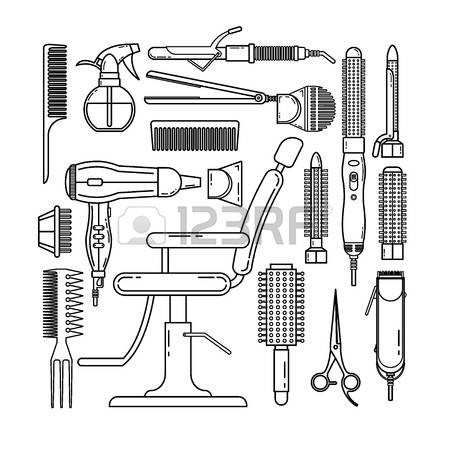 450x450 hair stylist drawings new hair salon and beauty seamless pattern - Salon Drawing