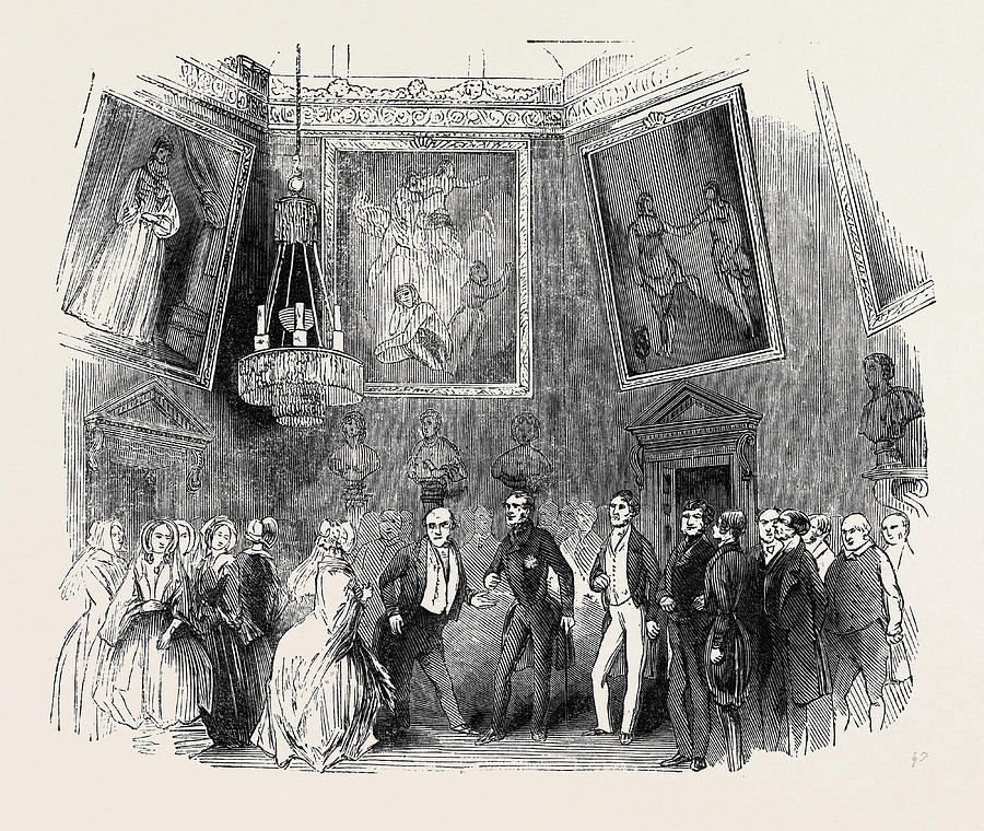 900x760 the reception in the saloon drawing - Saloon Drawing