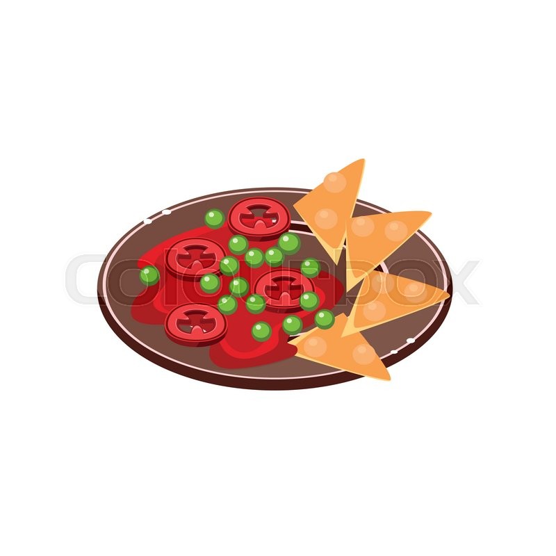 800x800 salsa with nachos on plate stock vector colourbox - Salsa Drawing