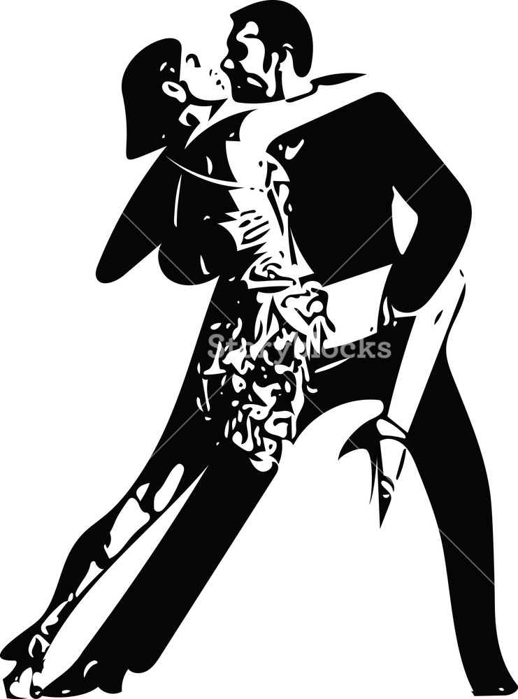 741x1000 abstract drawing of latino dancing couple vector illustration - Salsa Drawing