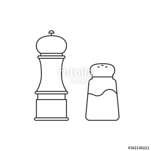 500x500 grinder and shaker for salt, pepper, outline icon stock image - Salt And Pepper Drawing