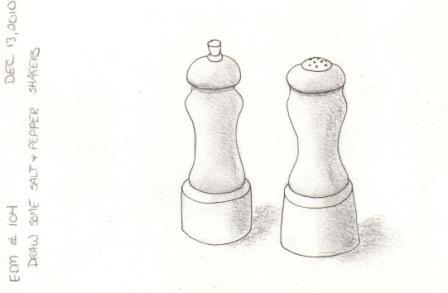 448x293 Catharine's Daily Sketchbook Edm - Salt And Pepper Shakers Drawing