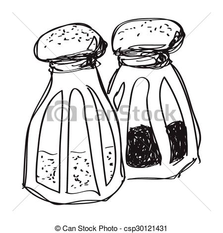 450x470 simple doodle of salt and pepper pots simple hand drawn doodle - Salt Drawing