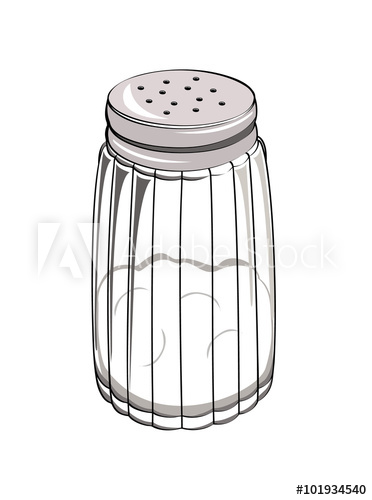 372x500 vector drawing of a salt shaker - Salt Drawing