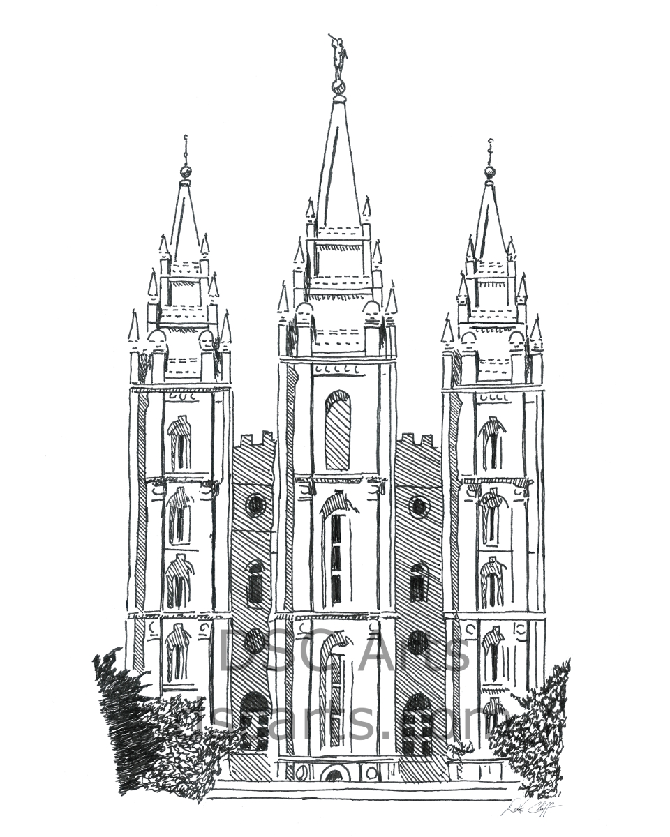 960x1200 salt lake city lds temple ink drawing dsc arts - Salt Lake City Temple Drawing