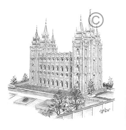 425x438 lds salt lake city utah temple - Salt Lake City Temple Drawing