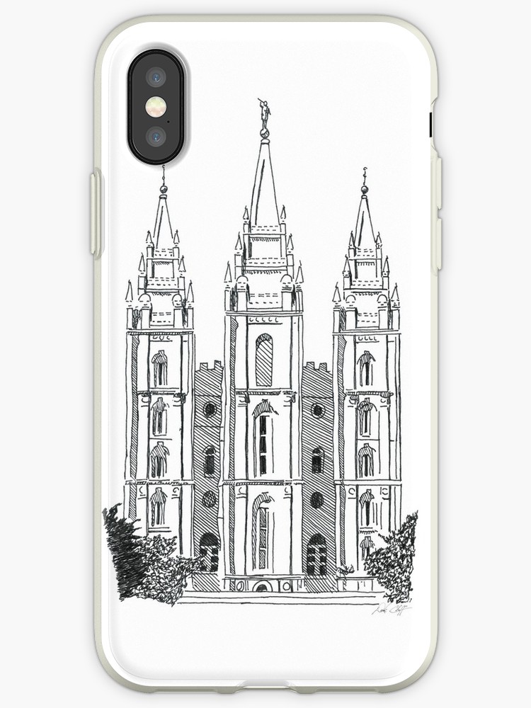 750x1000 salt lake lds temple ink drawing iphone cases covers - Salt Lake Temple Drawing