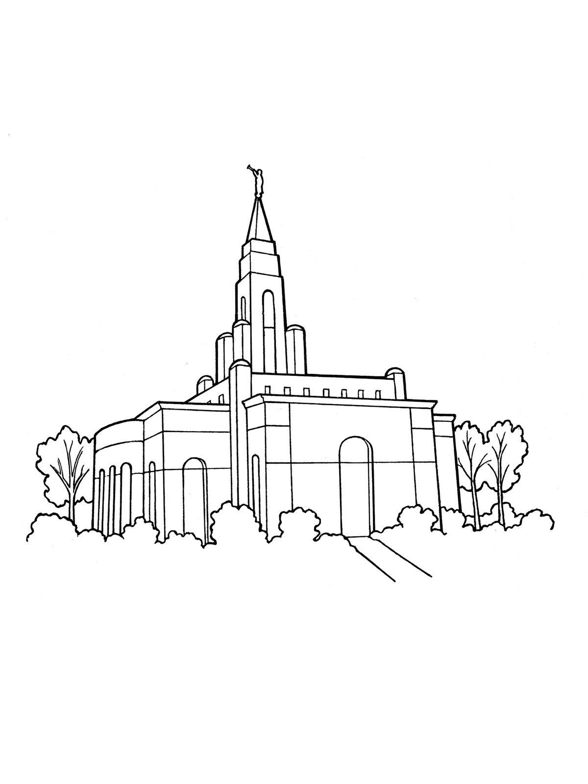 1200x1600 temple - Salt Lake Temple Drawing