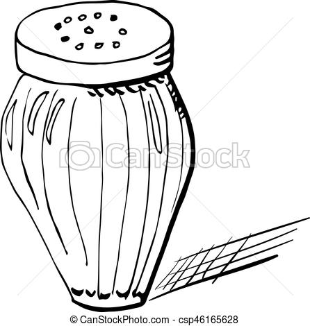 446x470 sketch of salt shaker vector illustration - Salt Shaker Drawing