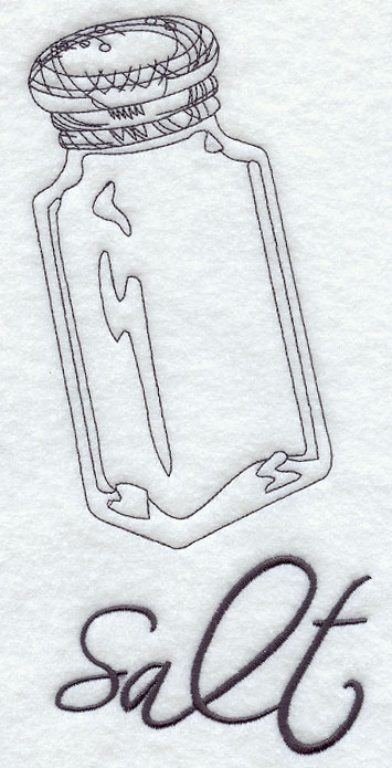 355x695 machine embroidery designs - Salt Shaker Drawing