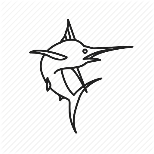 512x512 Drawn Fishing Saltwater Fish - Saltwater Fish Drawing