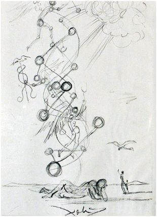 310x429 salvador dali - Salvador Dali Drawing On Checks
