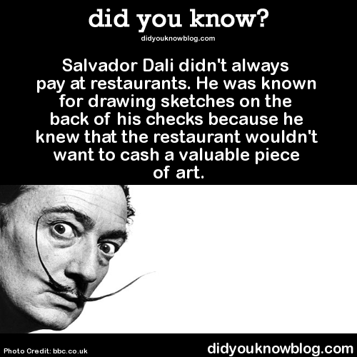 500x500 did you know - Salvador Dali Drawing On Checks