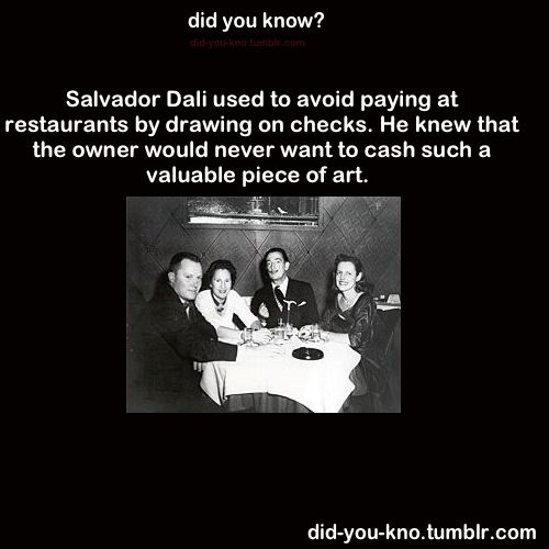 500x500 dali always drew on his restaurant there is only one - Salvador Dali Drawing On Checks