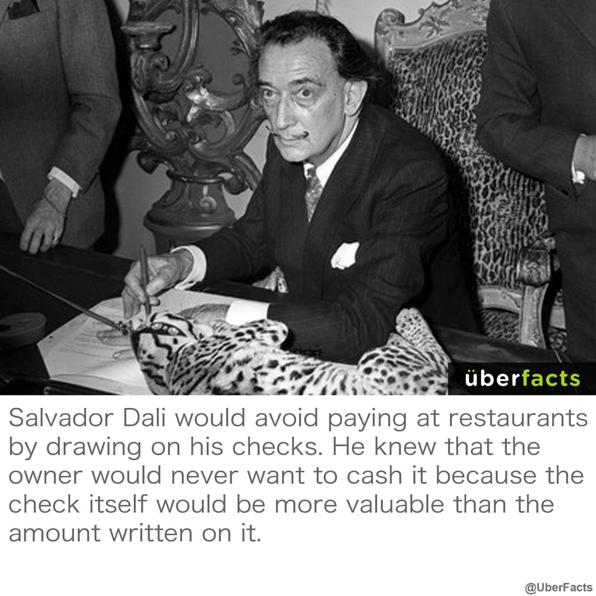 Salvador Dali Drawing On Checks at Explore