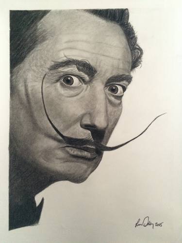 375x500 portrait of salvador dali drawing - Salvador Dali Drawings
