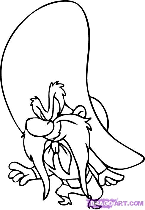 488x704 how to draw yosemite sam, step - Sam Drawing
