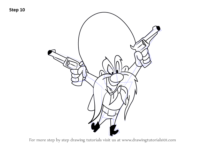 843x596 learn how to draw yosemite sam from looney tunes - Sam Drawing