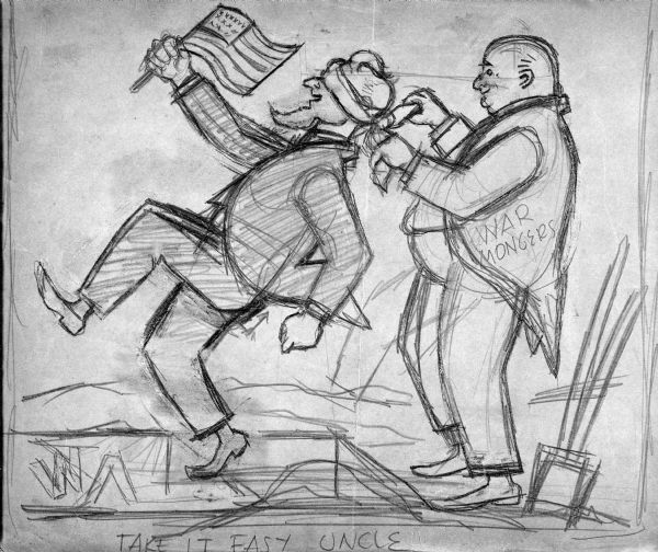 600x504 war mongers and uncle sam drawing wisconsin historical society - Sam Drawing