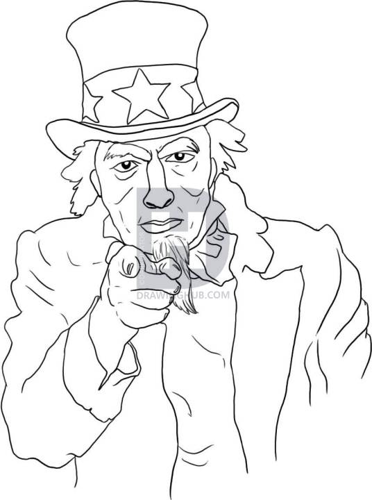 536x720 how to draw uncle sam, step - Sam Drawing