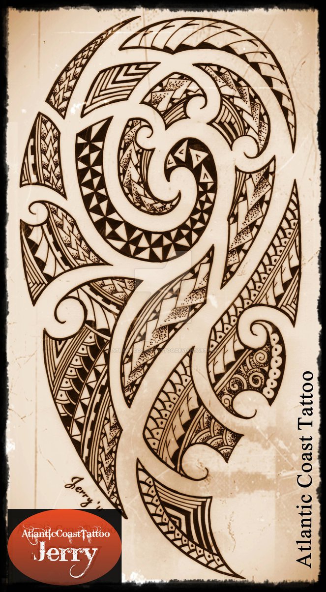 663x1204 Polynesian Maori Samoan Tattoo Design Drawing - Samoan Drawings