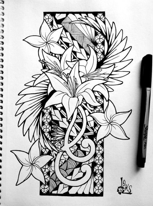 Samoan Flower Drawing at PaintingValley.com | Explore collection of ...