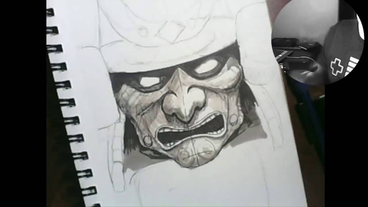 1280x720 Drawing Session No Samurai Mask - Samurai Helmet Drawing