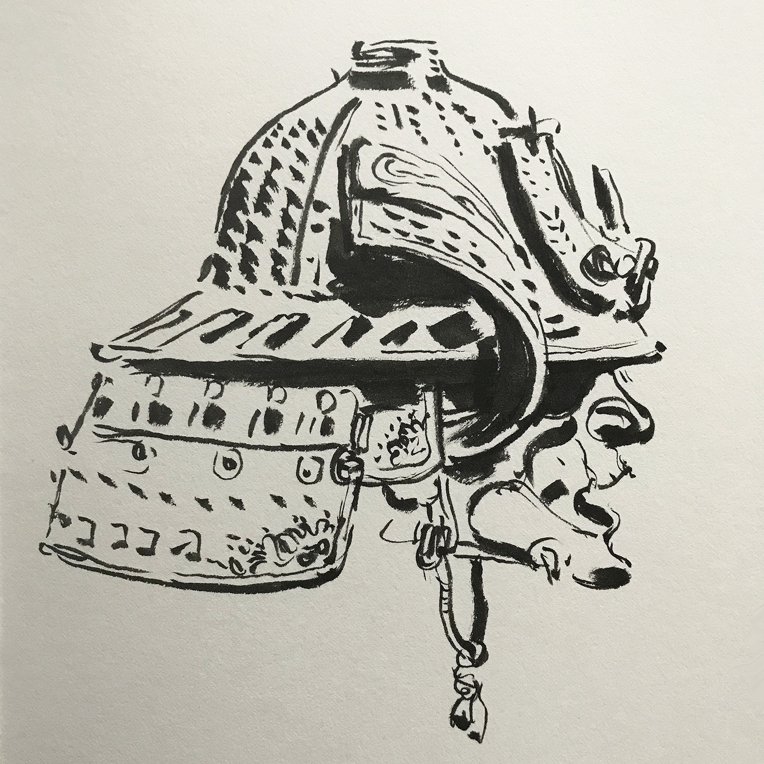 Samurai Helmet Drawing at PaintingValley.com | Explore collection of