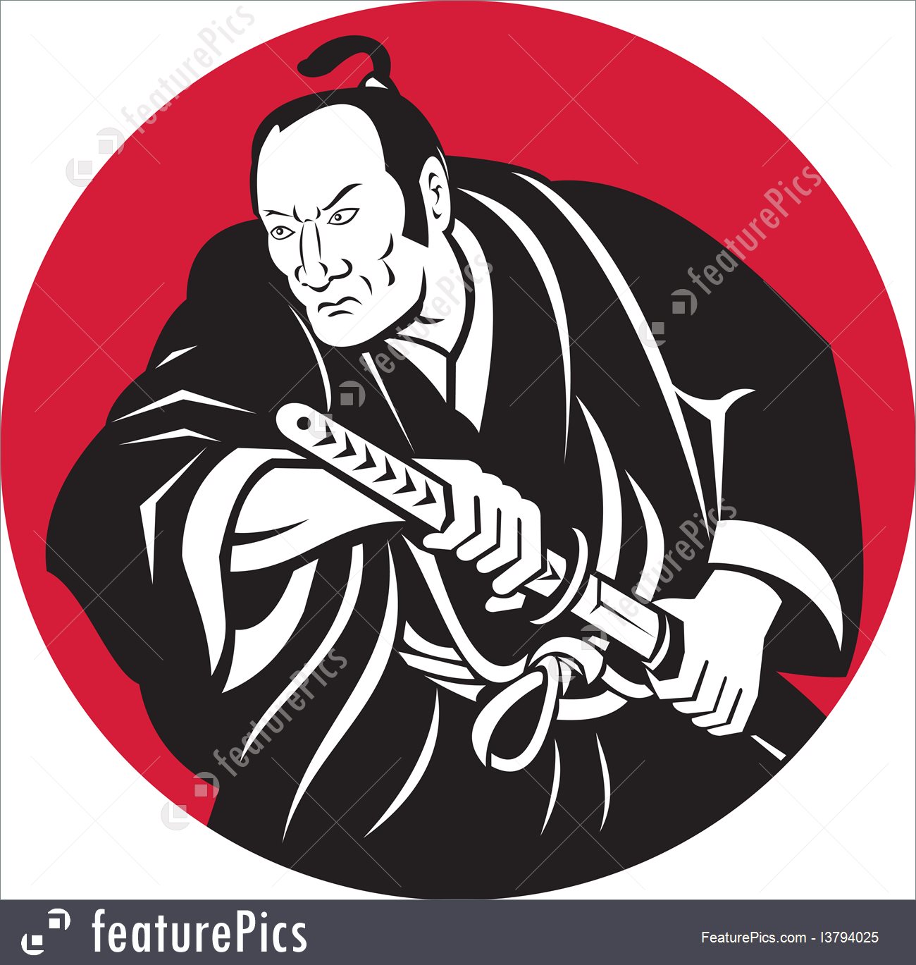 1300x1369 Illustration Of Japanese Samurai Warrior Drawing Sword - Samurai Warrior Drawing